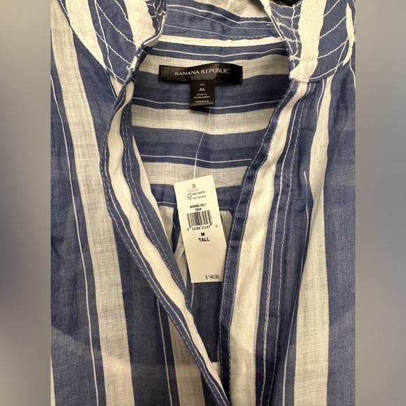 Banana Republic striped long sleeve linen dress - Picture 2 of 2